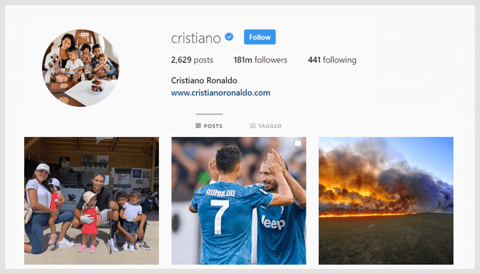 cristiano ronaldo instagram-account