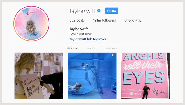 taylor swift instagram-account