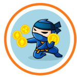 Ninja met bitcoins